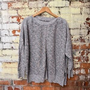 LOFT Speckled Gray and Pink Sweater
